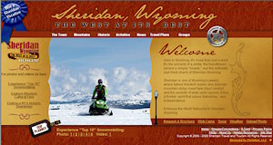 Sheridan Travel and Tourism Home page of new design.